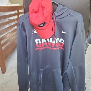 UGA Nike Hoodie and Athletic Hat Bundle